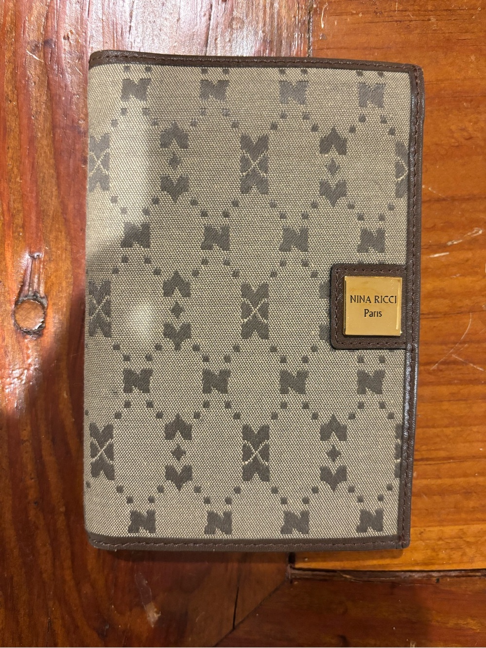 Nina Ricci Beige and Brown Patterned Wallet